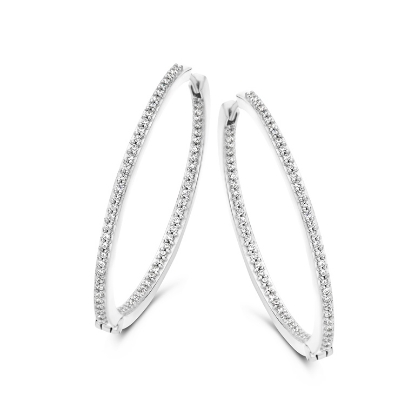 Billede af Spirit Icons Passion ørecreol sølv m. cz (30 mm)