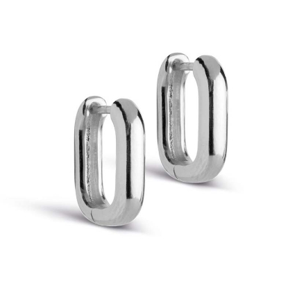 Billede af ENAMEL Copenhagen Square 15 mm øreringe sølv 