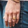 Billede af IX Studios Mini Brushed Hexagon ring sølv forgyldt (str 56)