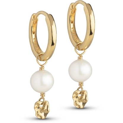 Billede af ENAMEL Copenhagen Cara øreringe forgyldt sølv m. fvp