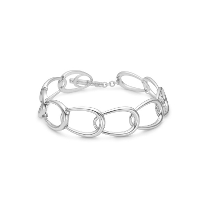 Billede af Mads Z "Open Ellipse" armbånd sølv (20cm)