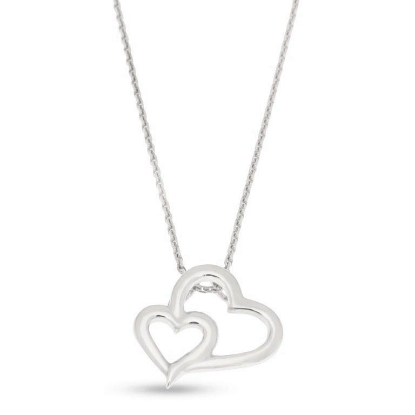 Billede af Vedhæng dobbelt hjerte i 14 kt. hvidguld