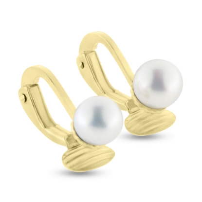 Billede af Øreclips fv. kulturperle 2* 6-6,5 mm. 8 kt. (tynd model)