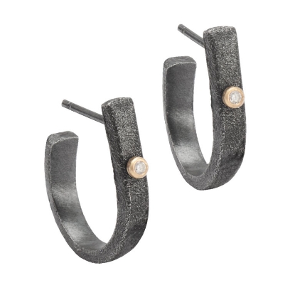 Billede af *Heiring Rustique creol sølv oxideret med brillant 