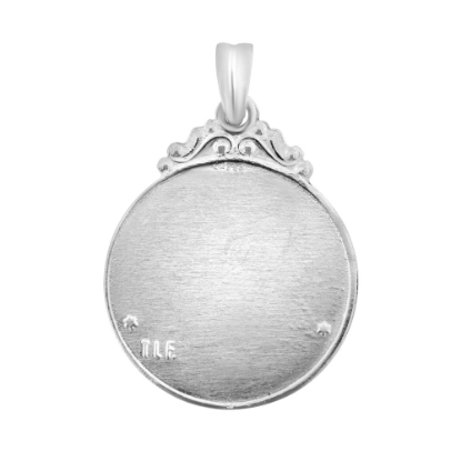 Billede af Vedhæng rund amulet med blodtype, dia. 26 mm. 925s.