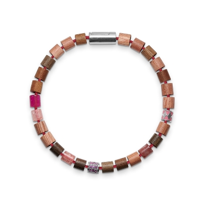 Billede af Mads Z Black Sun armbånd "Makua Beach Pink" pink nylon m. sølv lås