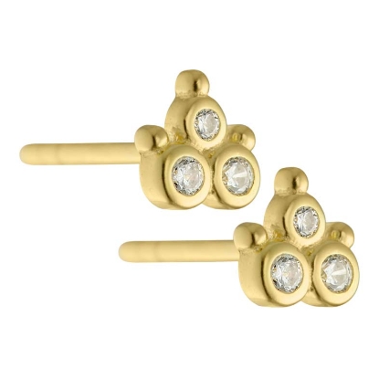 Billede af Aqua Dulce Summer Flower øreringe forgyldt sølv m. cz