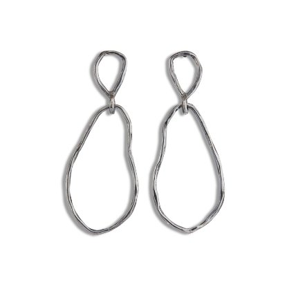 Billede af By Birdie Jasmine Silver Small ørestikkere sort rhodineret sølv