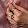 Billede af Ring "Perlesymfoni" i 14 kt. m. ferskvandsperler og en brillant