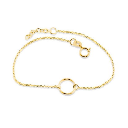 Billede af By Pind armbånd med åben cirkel sølv forgyldt 10mm