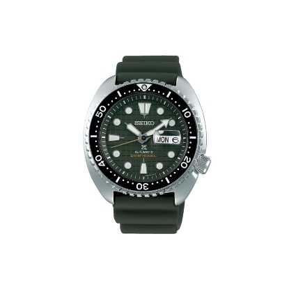 Billede af Seiko Prospex Diver herreur stål automatik grøn gummirem 20bar 45mm