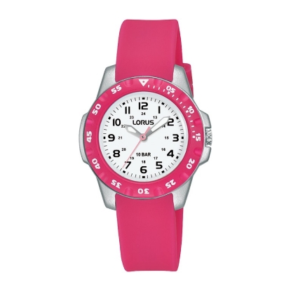 Billede af Lorus Kids børneur pink plastik analog silikonerem 10bar 30mm