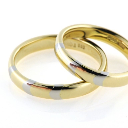 Billede af 1 par vielsesringe med Platin, 14 kt. + platin