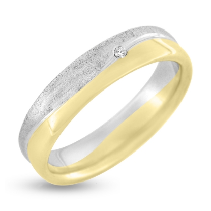 Billede af Collector 2*yderring i 14 kt. guld og 14 kt. hvidguld m. brillant