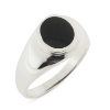 Billede af By Pind herrering blank overflade m åben bund sølv m. sort  onyx s 67