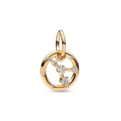 Billede af Pandora Zodiac Cancer charm forgyldt metalblanding m. cz (Krebs)