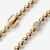 Billede af Pandora armbånd Kugle- og Pavéindfattet forgyldt metalblanding (19 cm)