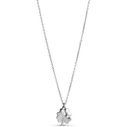 Billede af ENAMEL Copenhagen Organic Clover halskæde sølv (45 + 3cm)