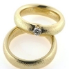 Billede af 1 par ringe, damering med brill. 0,25 w/vs. 14 kt.