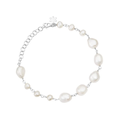 Billede af Susanne Friis Bjørner Armbånd sølv m. ferskvandsperler (16-20cm)