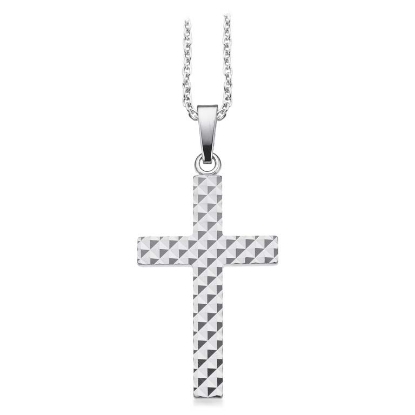 Billede af *Vedhæng herre kors sølv m/kæde