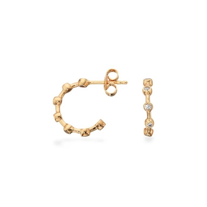 Billede af Øreringe halvcreoler cubic zir. sølv fg.