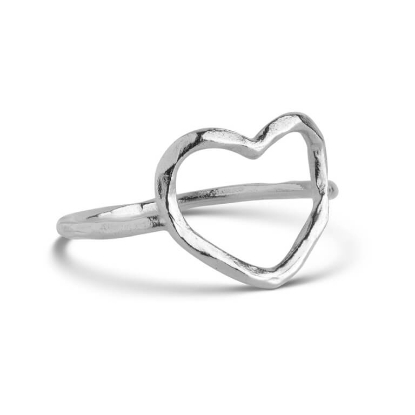 Billede af ENAMEL Copenhagen Organic Heart ring sølv (str. 46-61)