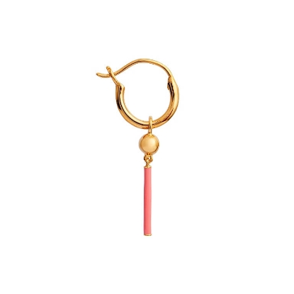 Billede af *STINE A ørering Huggie With Disco Ball And Pin Dusty Rose forgyldt sølv (1 stk.)