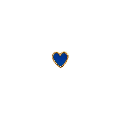 Billede af STINE A ørestik Petit Love Heart forgyldt sølv Cobalt Blue (1 stk.)