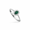 Billede af Diana ring roset 0,11 H-W/SI-smaragd 14 kt.