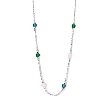 Billede af *Spirit Icons Confetti halskæde sølv m. multifarvet krystaller (45 cm)