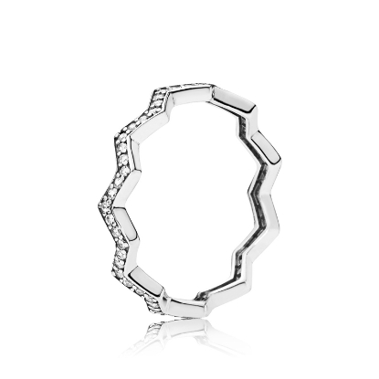Billede af *Pandora ring sølv zigzag cz str. 54