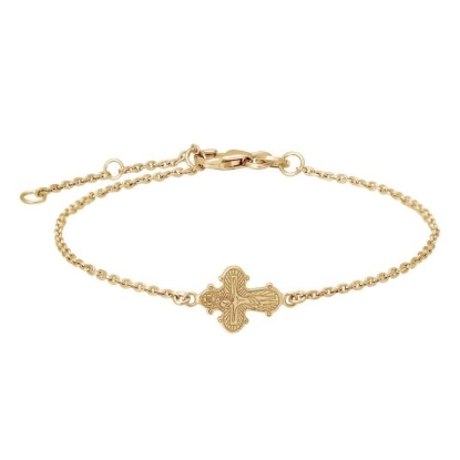 Billede af Nordahl Andersen dagmarkors armbånd 9 karat guld (16+3 cm)