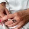 Billede af Ring roset smokey quartz/cubic zir. 8 kt.