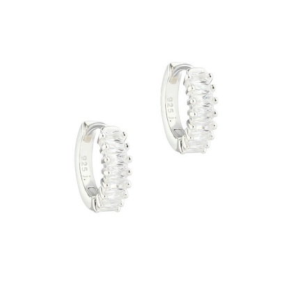 Billede af Aqua Philina Clear Hoop øreringe sølv m. cz (12 mm)