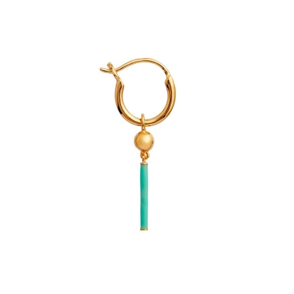 Billede af *STINE A ørering Huggie With Disco Ball And Pin Mint Green forgyldt sølv (1 stk.)