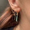 Billede af *STINE A ørering Huggie With Disco Ball And Pin Mint Green forgyldt sølv (1 stk.)
