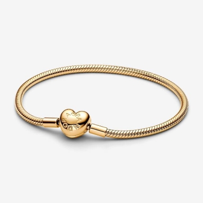 Billede af Pandora Armbånd forgyldt m. hjerte (16-23cm)