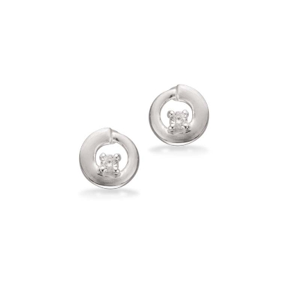 Billede af Øreringe mat cubic zir. sølv