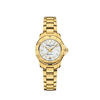 Billede af Certina DS Action dameur stål gulddoublé lænke 29mm 20bar