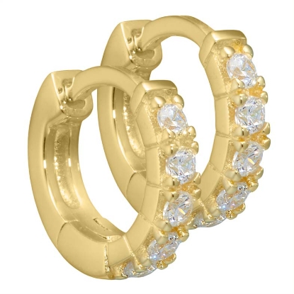 Billede af Aqua Dulce Darling øreringe forgyldt sølv m. cz - 10,7 mm