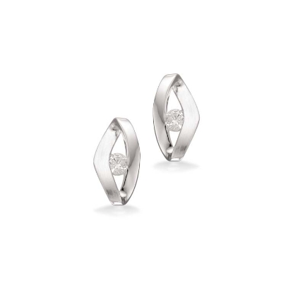 Billede af Øreringe mat/blank cubic zir. sølv