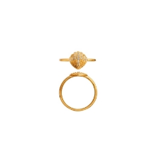 Billede af STINE A Vintage Shell ring forgyldt sølv m. cz (str. 52)