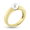 Billede af Ring ægte sv. perle 6-6½ m/m. 14 kt.
