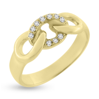 Billede af Loge ring fattet med 7 brill. a 0,01 w/vs. 14 kt. (billede vist med 10 stene)