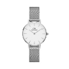 Billede af Daniel Wellington dameur Classic Petite Sterling 28 mm hvid skive stål mesh lænke