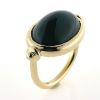 Billede af Ring med grøn agat  18*13 mm. 14 kt.