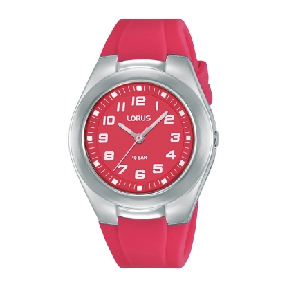 Billede af Lorus Kids børneur stål analog pink silikonerem 10bar 36mm