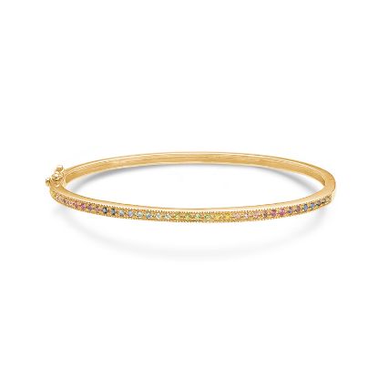 Billede af Mads Z "Rainbow" armring 14kt. m. ægte sten (str. S-L)
