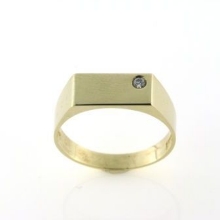 Billede af Ring m. plade syn sten 14 kt